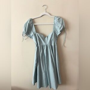 NWOT women’s abercrombie and fitch blue bow fit and flare mini dress